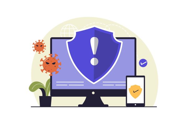 Cybersecurity,And,Antivirus,Protection,For,Devices,Illustration.,Vector,Flat,Illustration