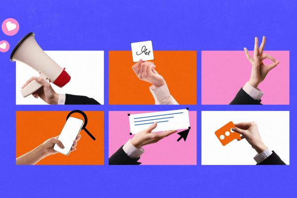 Colorful,Collage,Of,Hands,Holding,Megaphone,Smartphone,And,Social,Icons