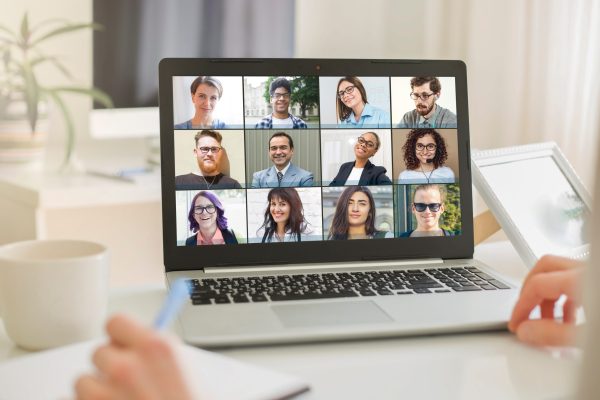 Online,Conference,Of,Colleagues,Through,A,Laptop.,Video,Call,For Online,Conference,Of,Colleagues,Through,A,Laptop.,Video,Call,For