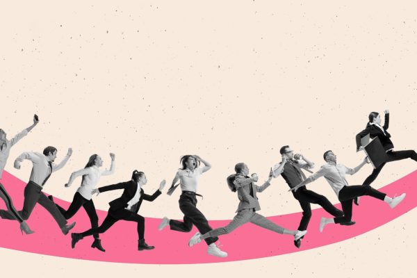 Creative,Design.,Contemporary,Art,Collage.,Motivated,And,Concentrated,Employees,Running Creative,Design.,Contemporary,Art,Collage.,Motivated,And,Concentrated,Employees,Running
