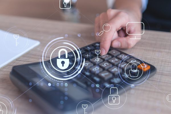 A,Businesswoman,Computing,Probability,Of,Risks,In,Cyber,Security,Protection A,Businesswoman,Computing,Probability,Of,Risks,In,Cyber,Security,Protection