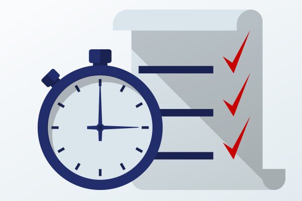 Fast,Service.,Stopwatch,With,Checklist,And,Completed,Tasks.,Vector,Illustration