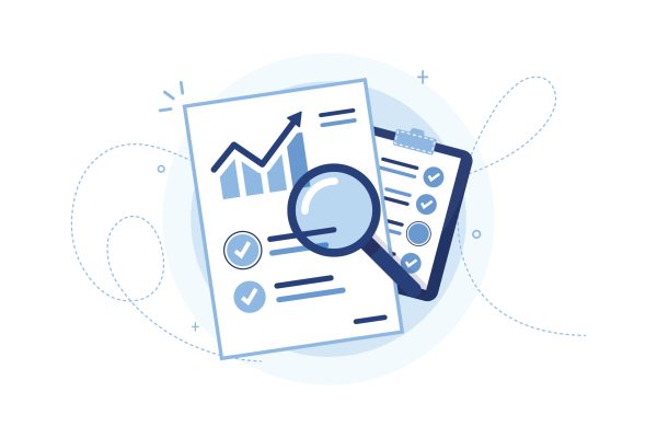 Vector,Illustration,Of,A,Document,With,A,Sales,Schedule.,Statistics,