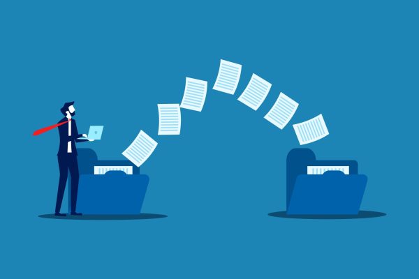 Businessmen,Send,Documents,Over,The,Internet,,Back,Up,Data,,Exchange